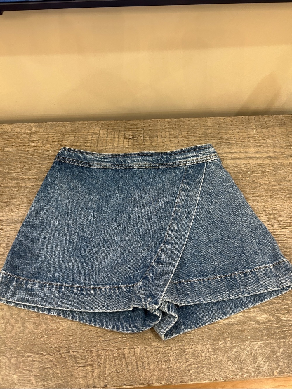 Divided Denim Wrap-Front Skort - Medium Blue